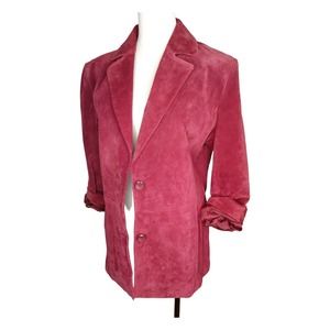Vintage Suede Blazer Burgundy Size 6